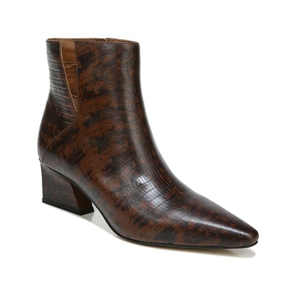 FRANCO SARTO Shoes - FRANCO SARTO Womens Brown Animal Print Architectual Leather Dress Booties 5 M